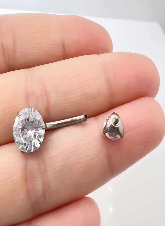 limerencia G23 Titanium Belly Button Rings hypoallergenic medical implant grade 14G Teardrop CZ Belly Navel Rings Piercing Belly Bars（White） - Image 4